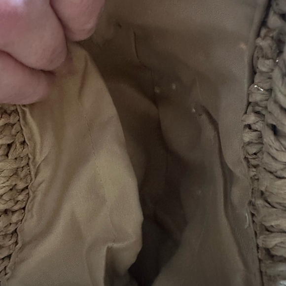 Woven Straw Handbag with Circular Handles - Picture 3 of 3